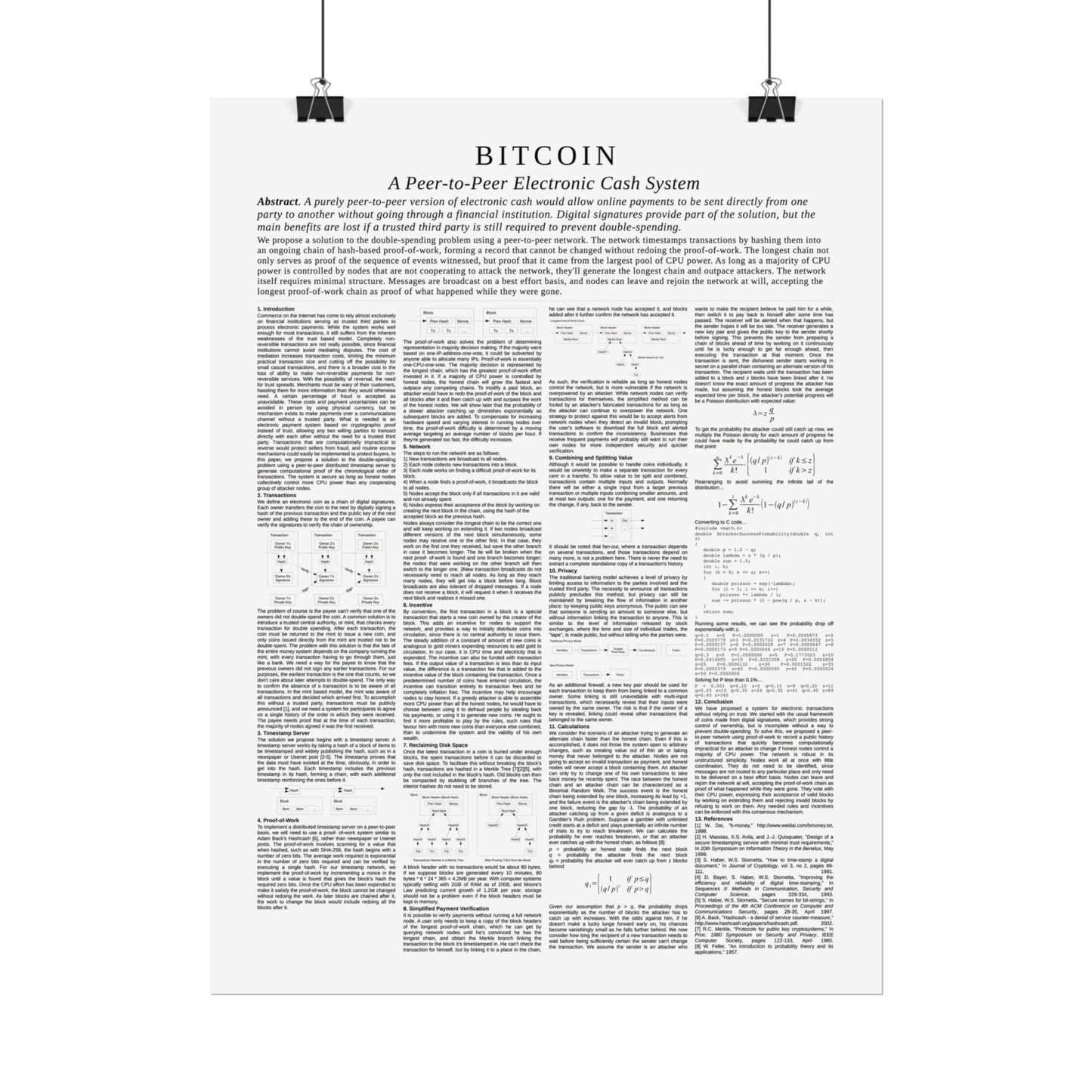 Bitcoin White Paper Rolled Poster