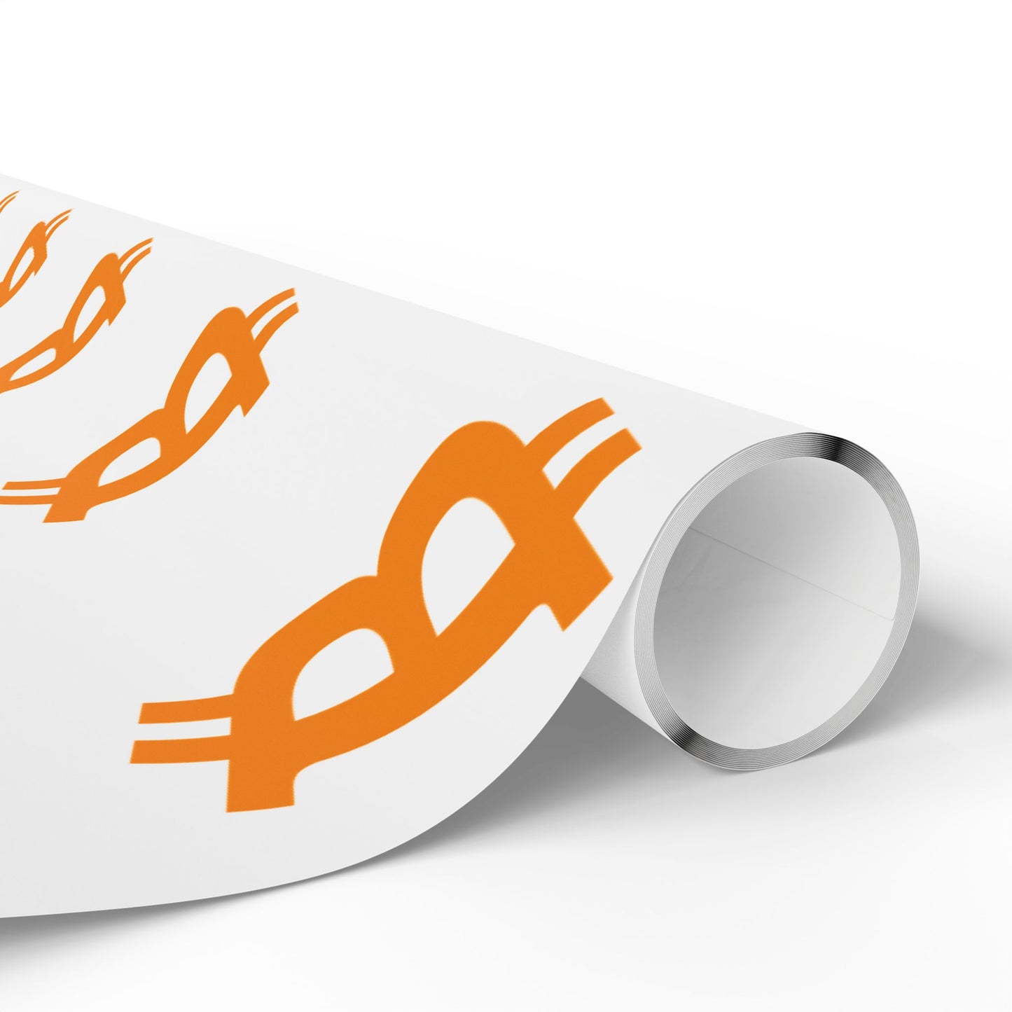 Bitcoin Gift Wrap Paper White/Orange
