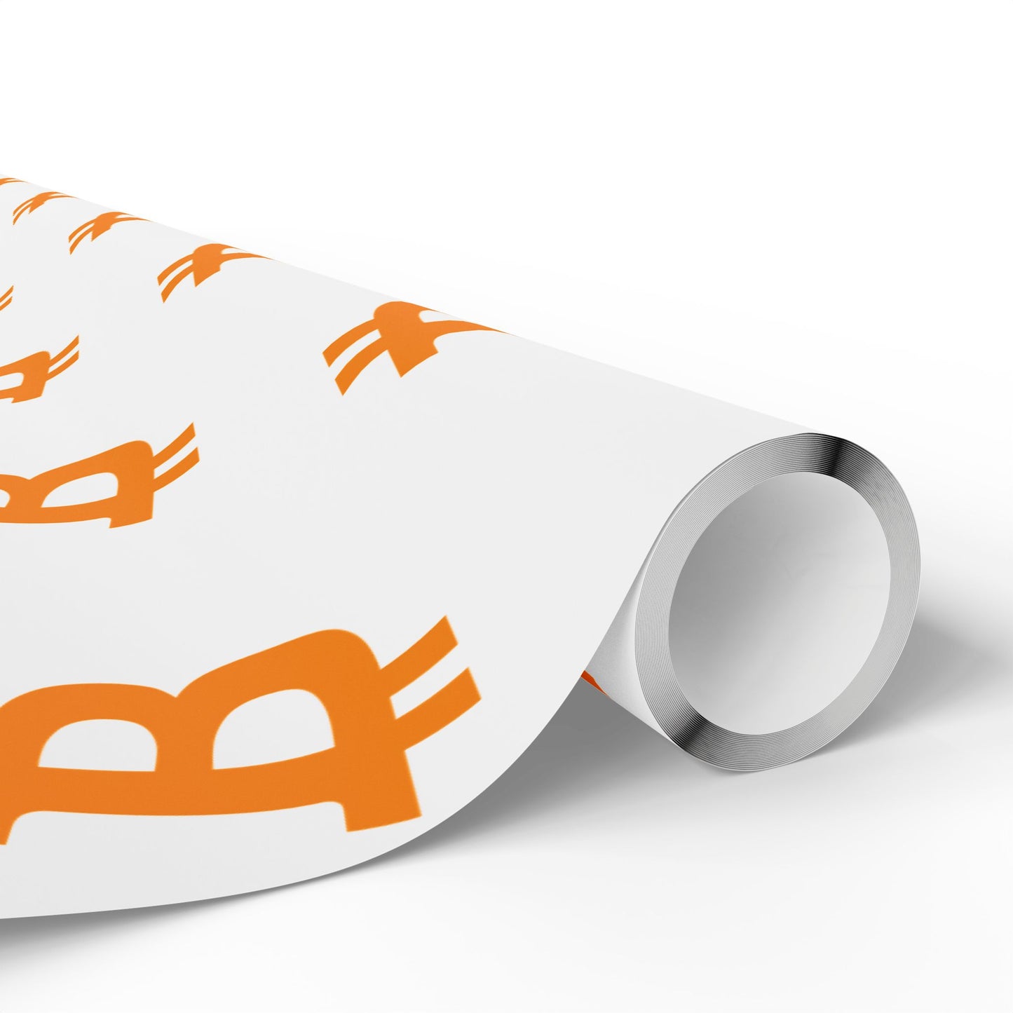 Bitcoin Gift Wrap Paper White/Orange