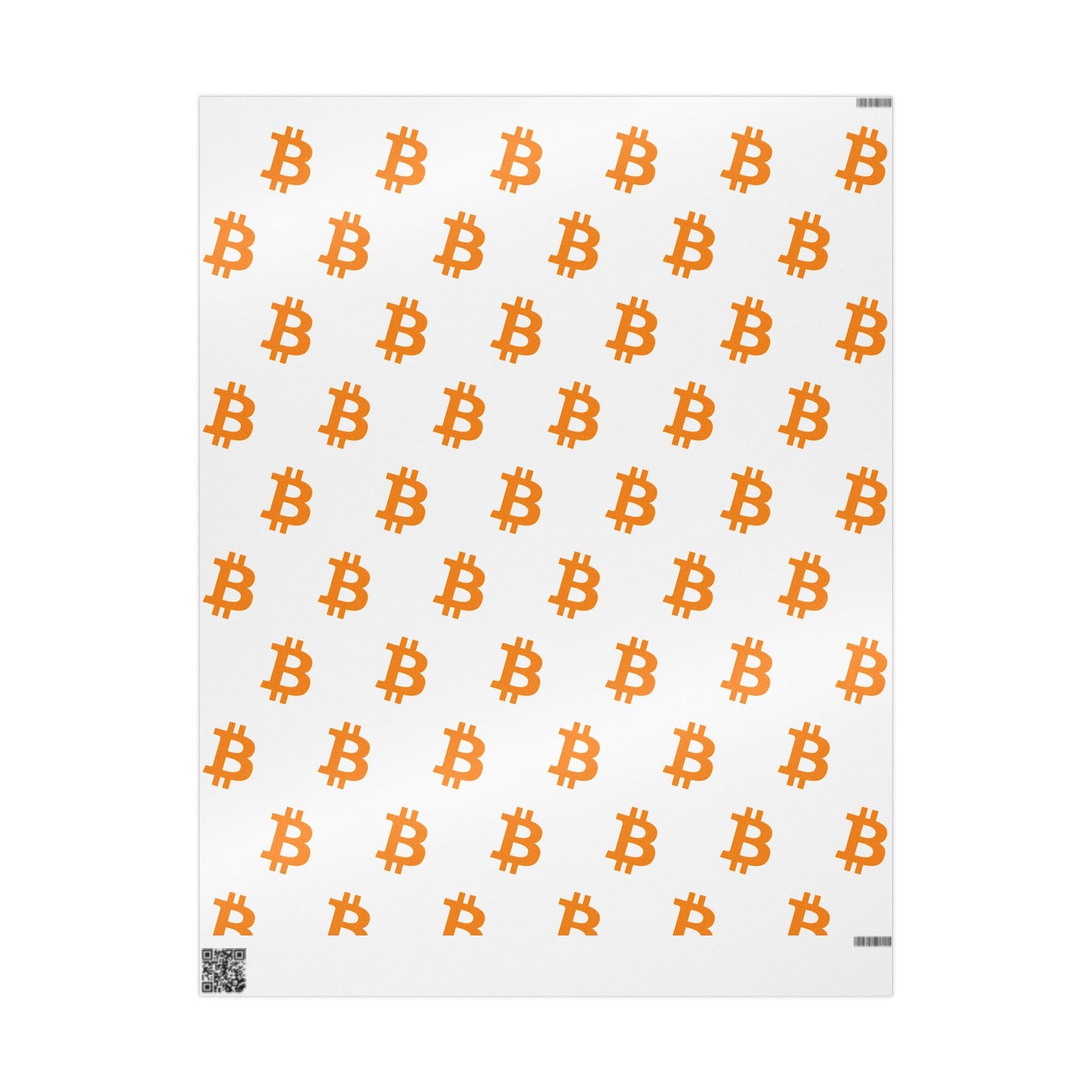 Bitcoin Gift Wrap Paper White/Orange