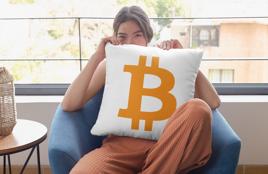 Bitcoin Square Pillow