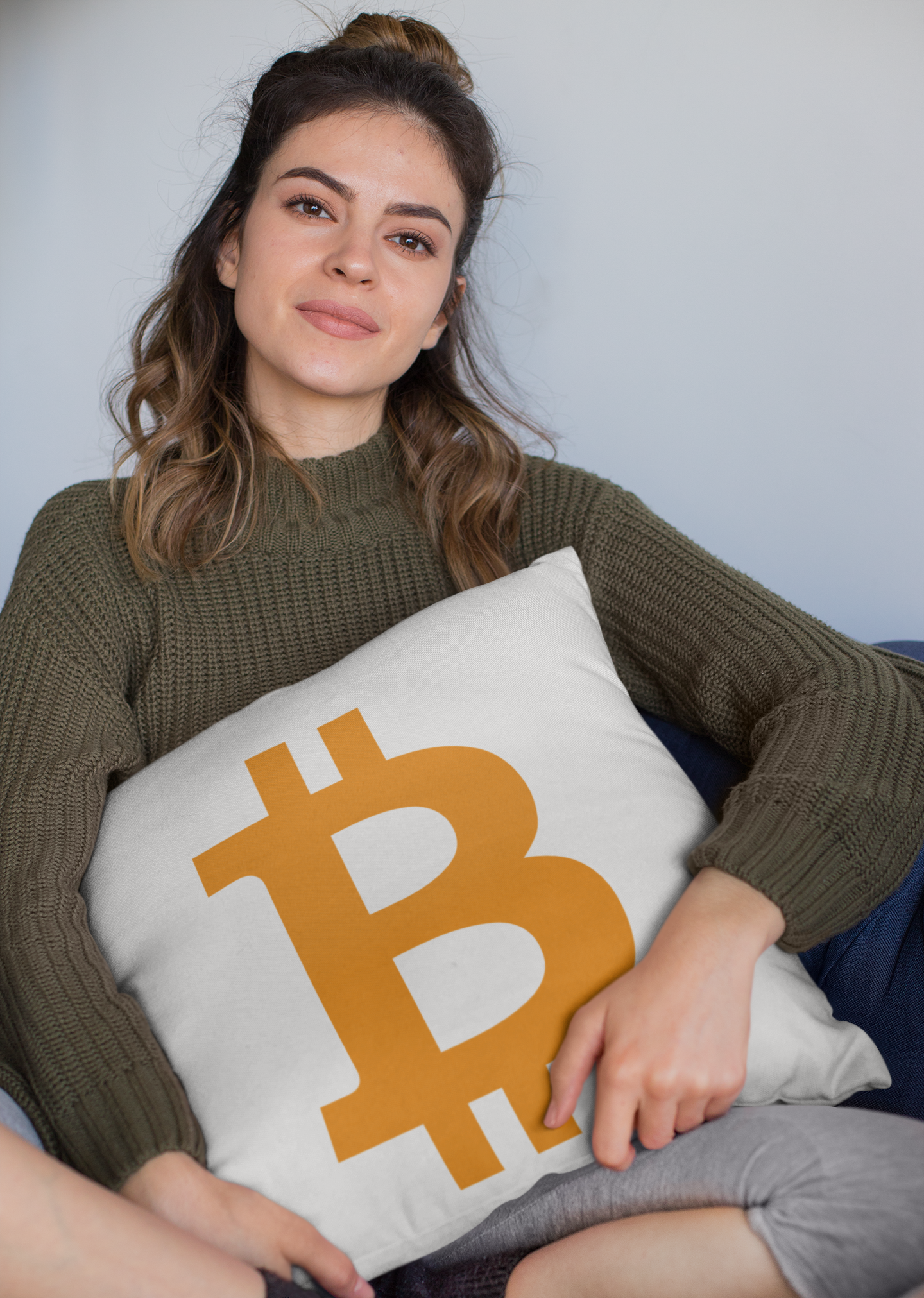 Bitcoin Square Pillow