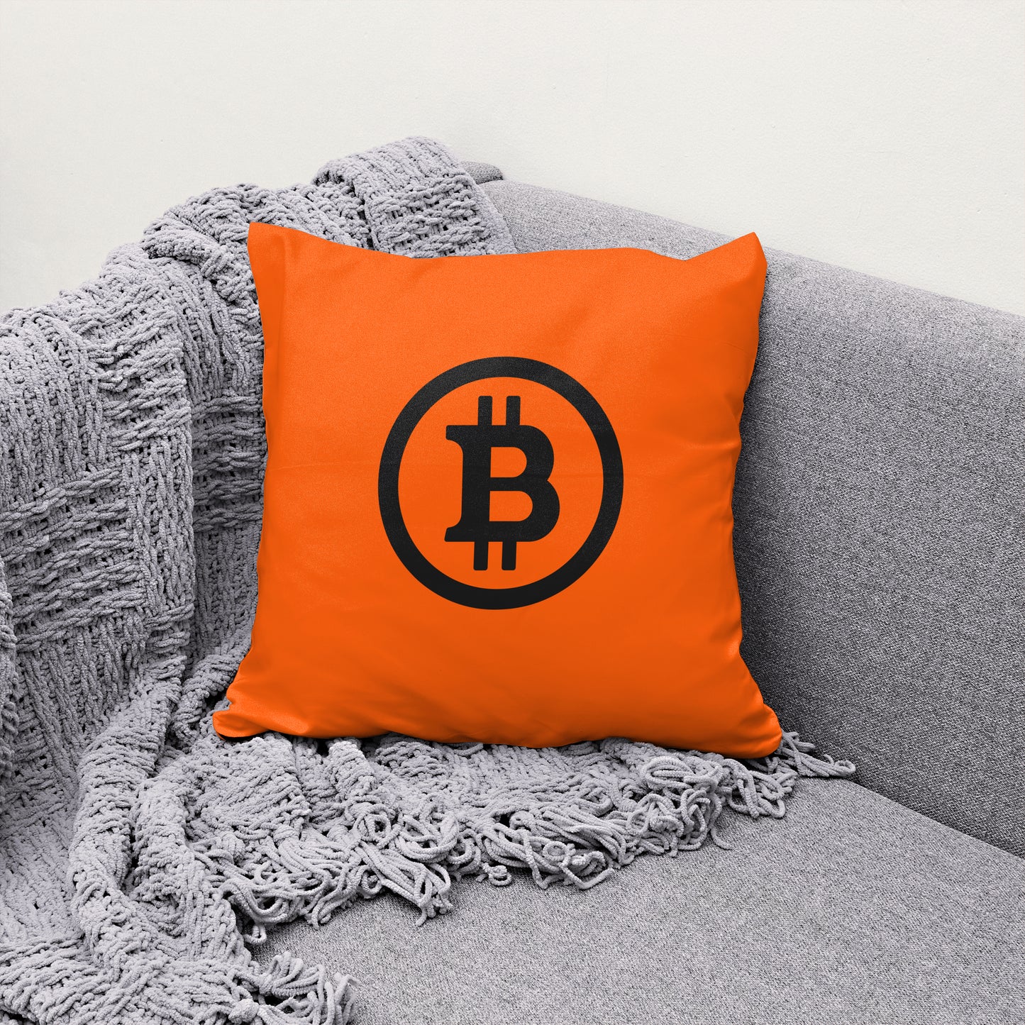 Bitcoin Circle Orange Pillow