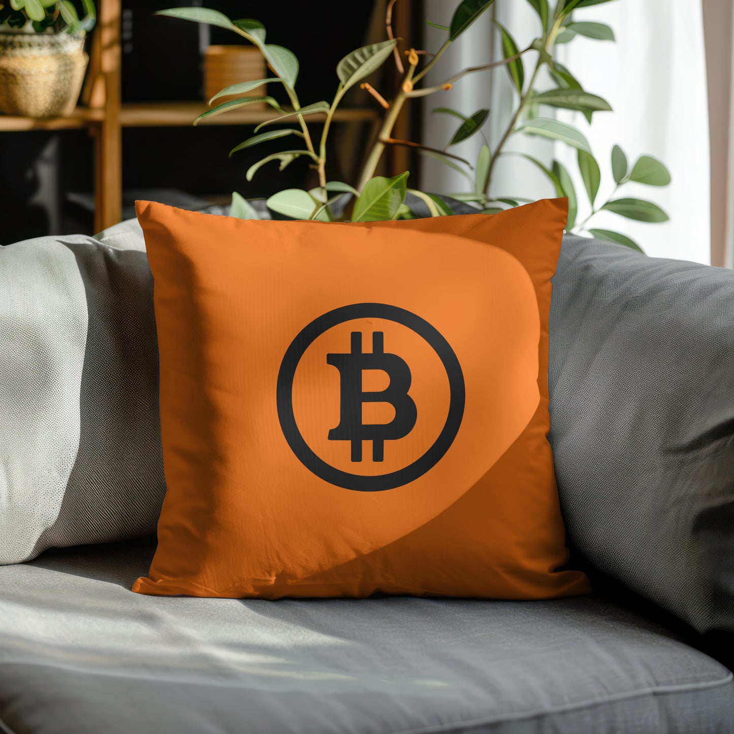 Bitcoin Circle Orange Pillow
