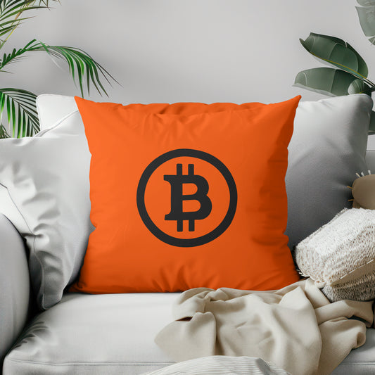 Bitcoin Circle Orange Pillow
