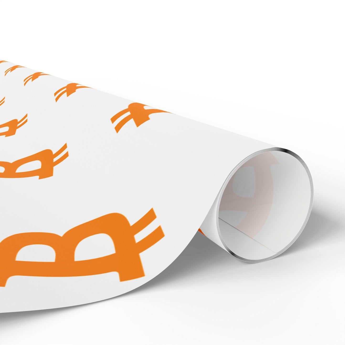 Bitcoin Gift Wrap Paper White/Orange