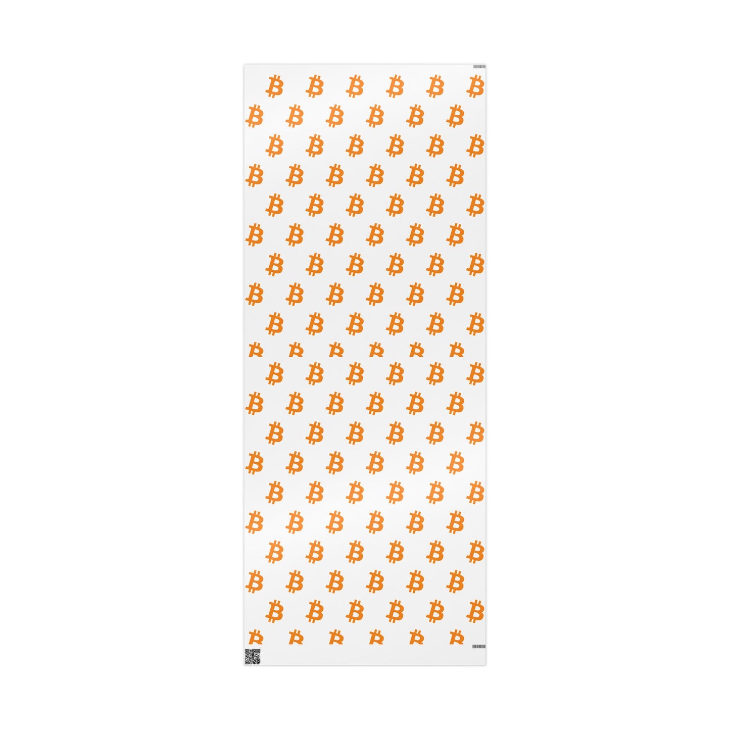 Bitcoin Gift Wrap Paper White/Orange