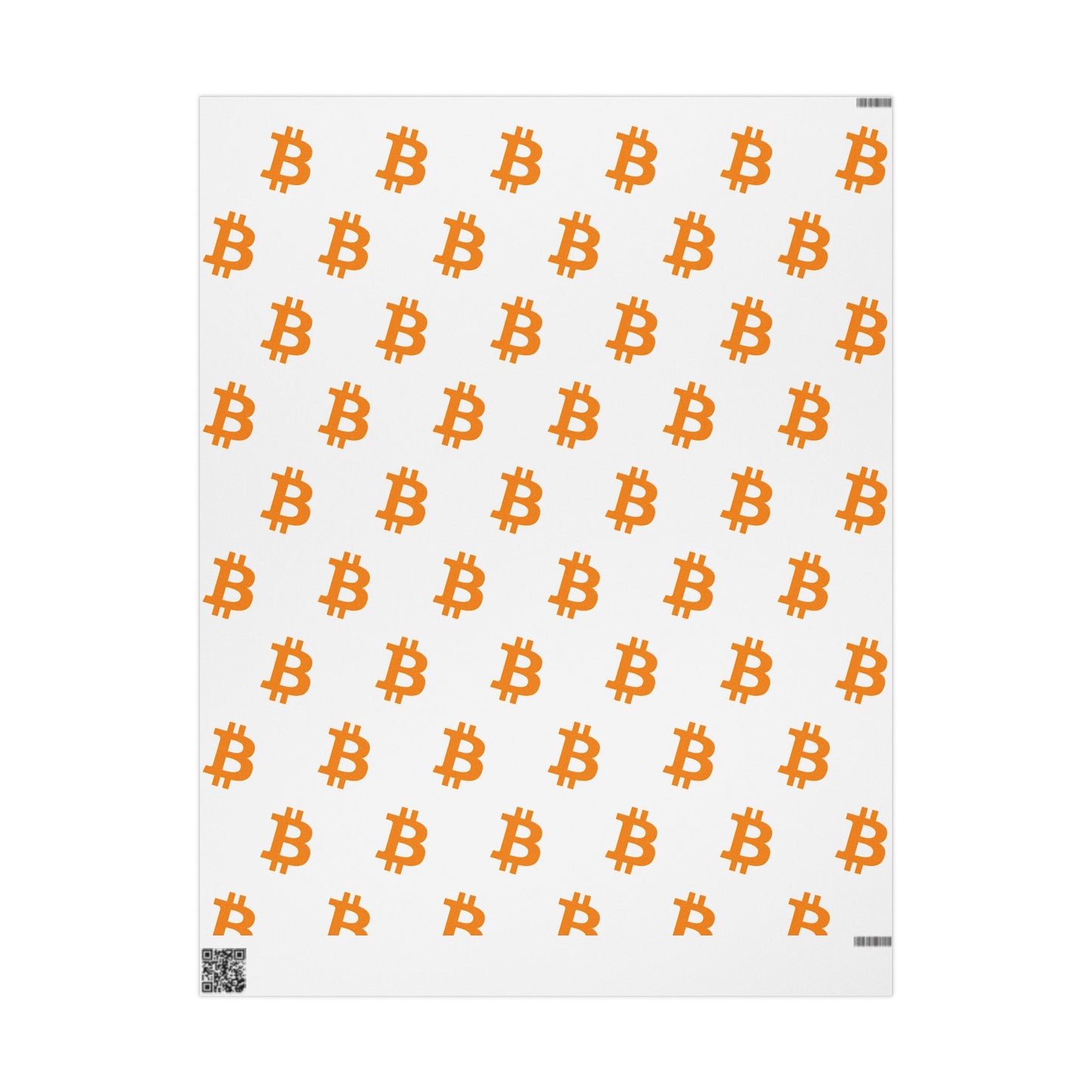 Bitcoin Gift Wrap Paper White/Orange