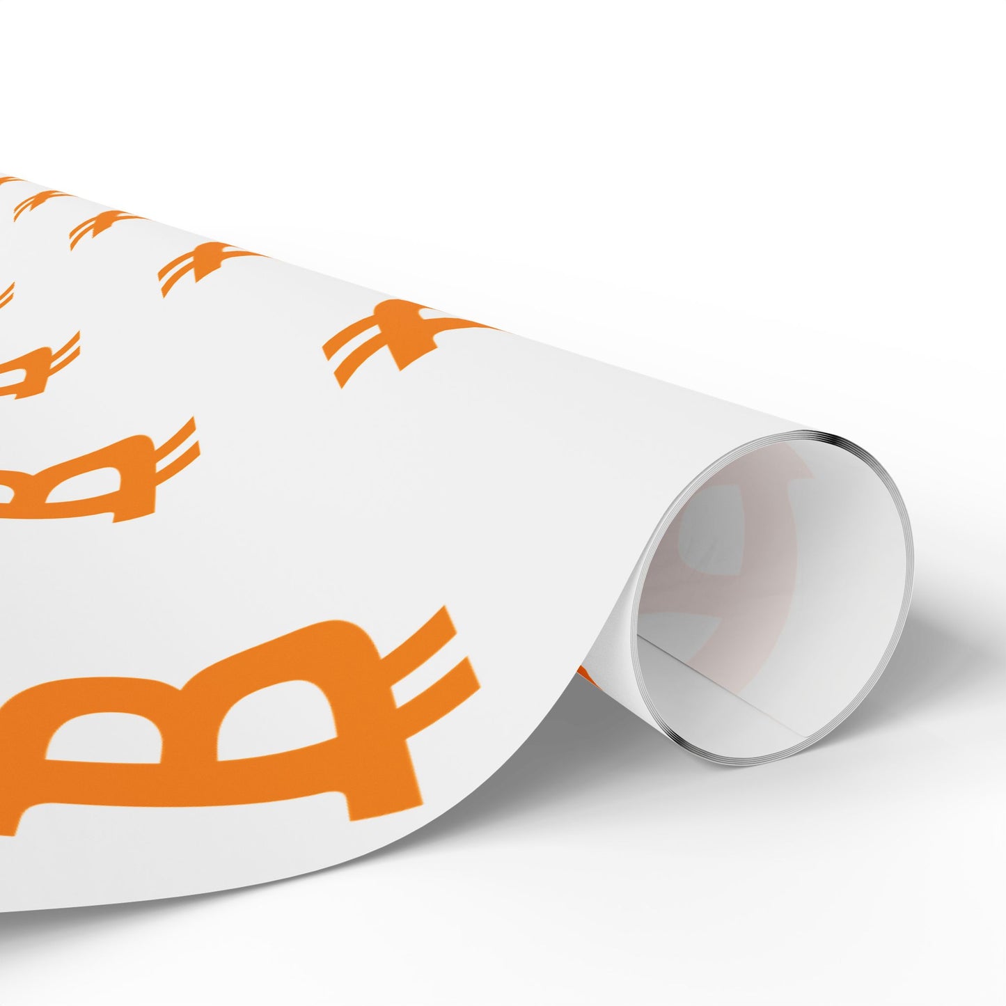 Bitcoin Gift Wrap Paper White/Orange