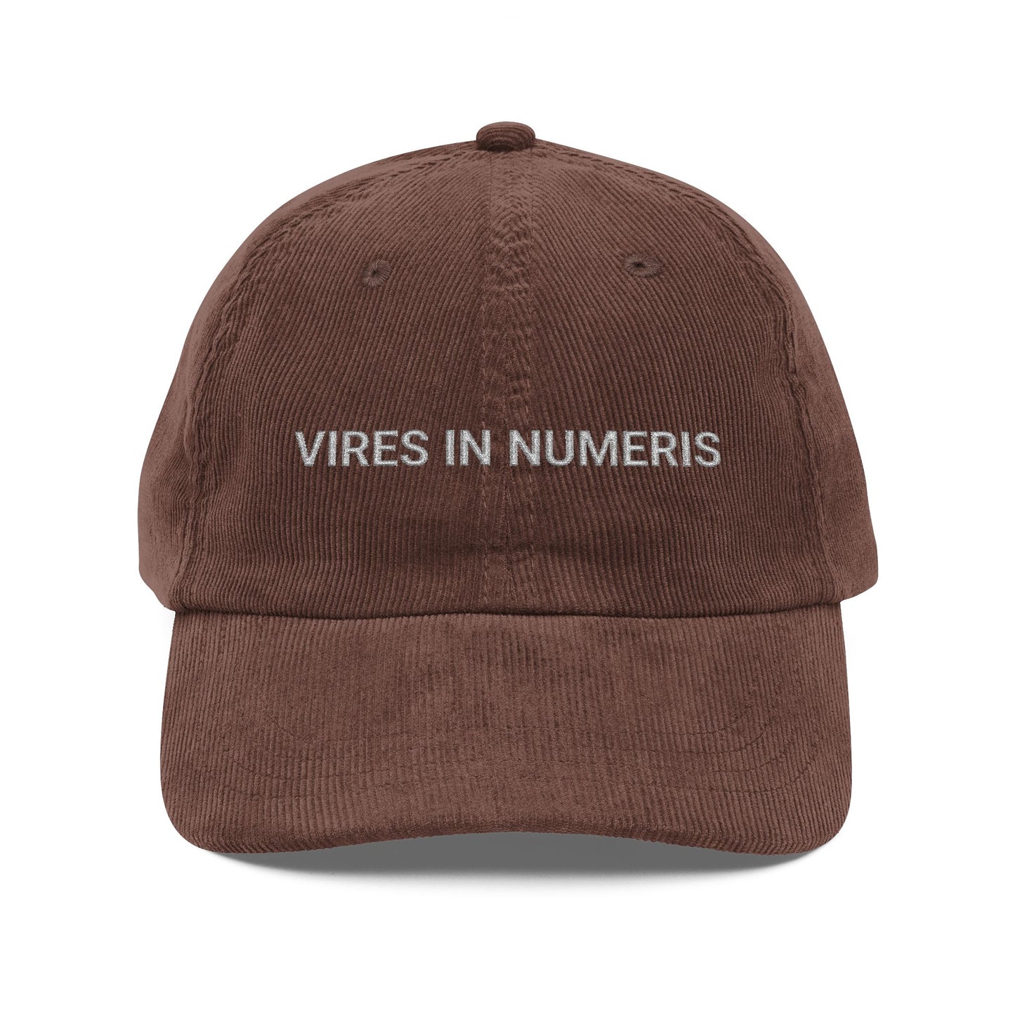 Vires In Numeris Embroidered Corduroy Cap