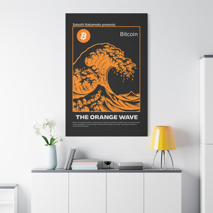 Canvas Print Bitcoin Orange Wave