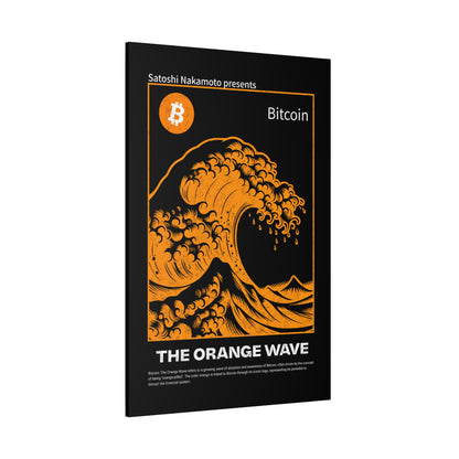 Canvas Print Bitcoin Orange Wave