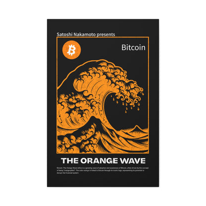 Canvas Print Bitcoin Orange Wave