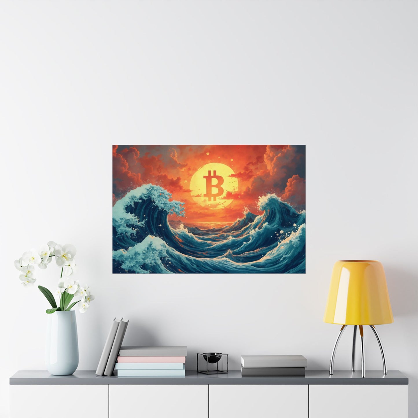 The Great Wave Of Bitcoin Poster