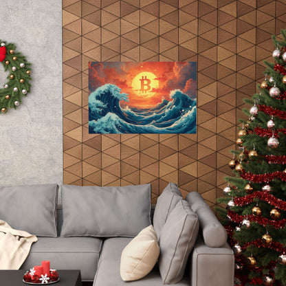 The Great Wave Of Bitcoin Poster