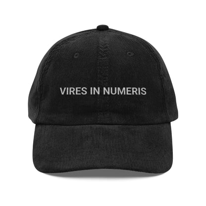 Vires In Numeris Embroidered Corduroy Cap
