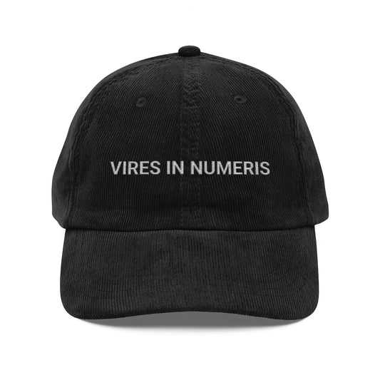 Vires In Numeris Embroidered Corduroy Cap