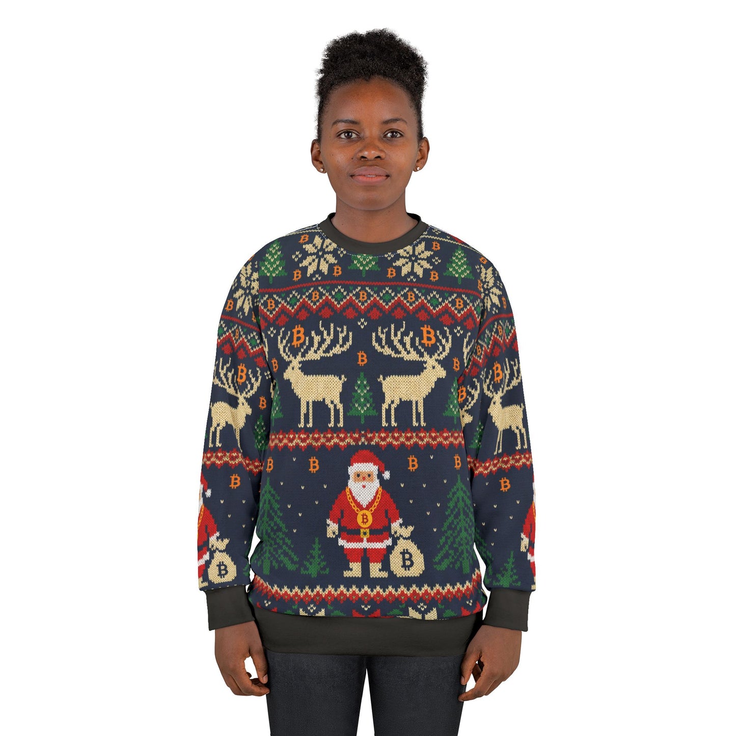 Bitcoin Ugly Sweater Santa Sweatshirt