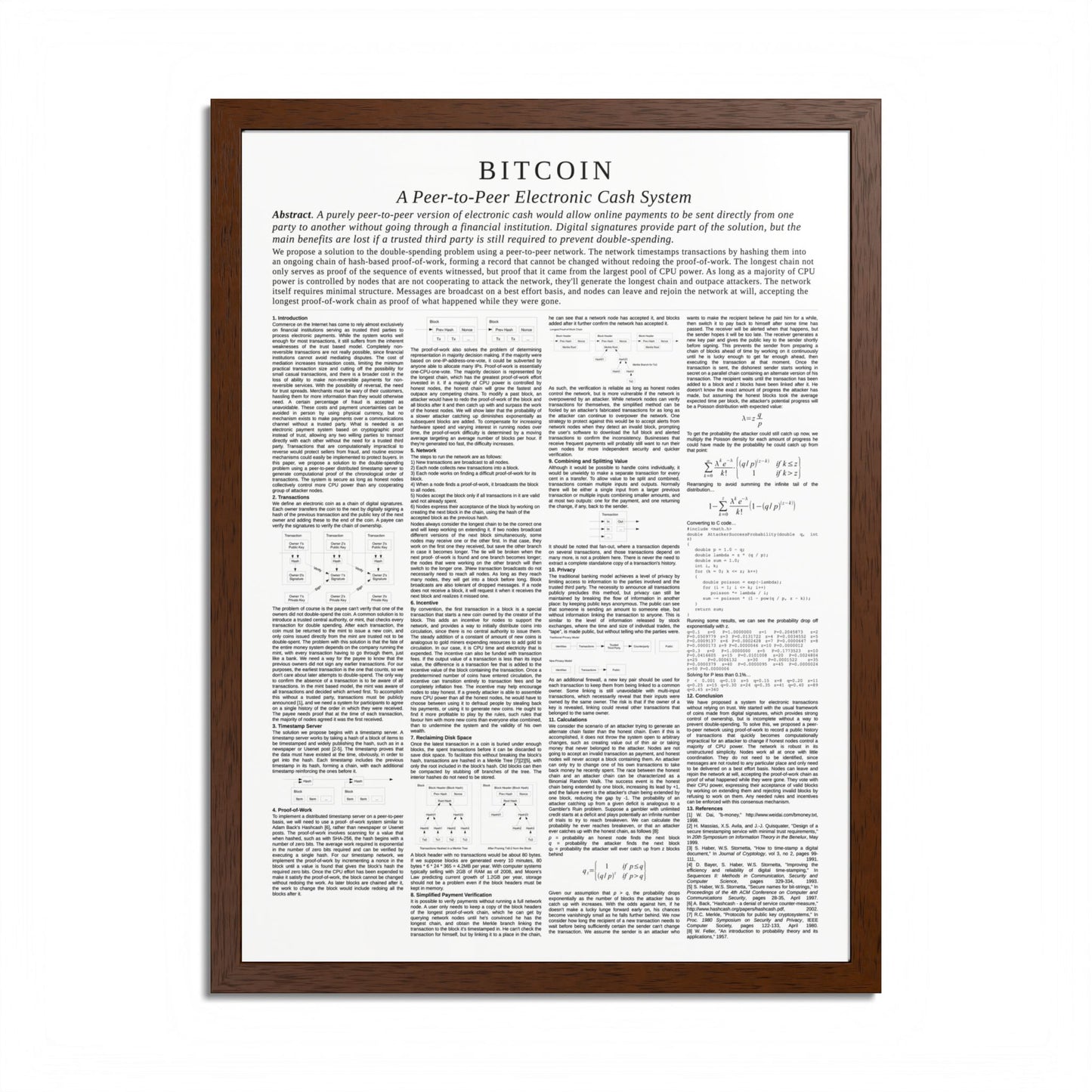 Bitcoin White Paper Framed Poster