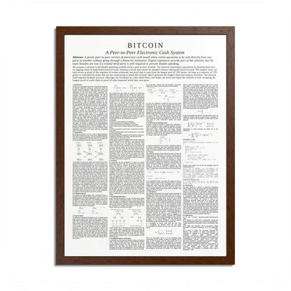 Bitcoin White Paper Framed Poster