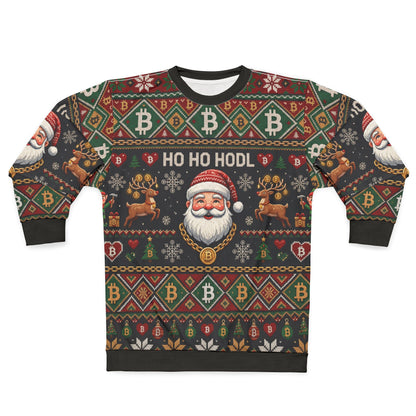'HO HO HODL' Bitcoin Ugly Sweater Sweatshirt