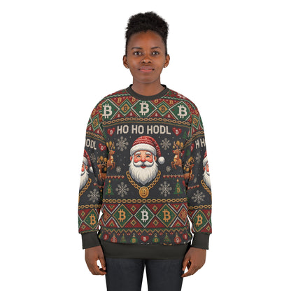 'HO HO HODL' Bitcoin Ugly Sweater Sweatshirt