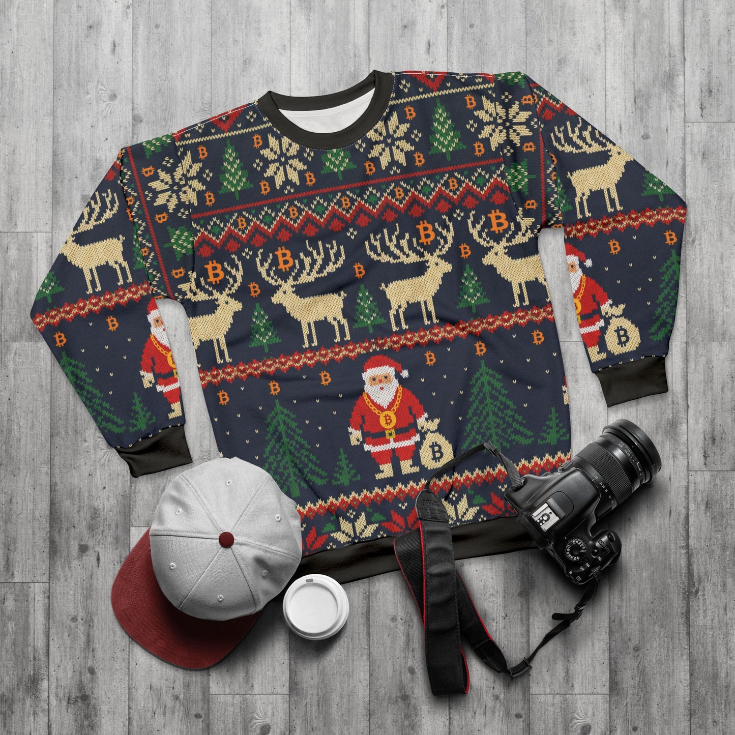 Bitcoin Ugly Sweater Santa Sweatshirt