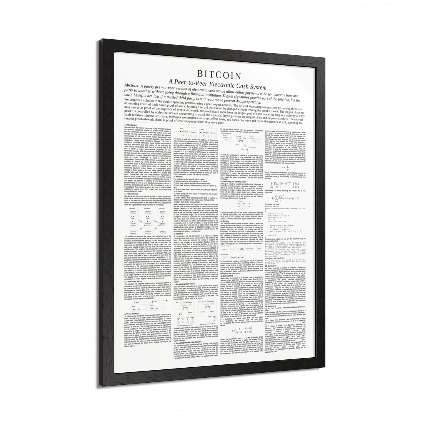 Bitcoin White Paper Framed Poster