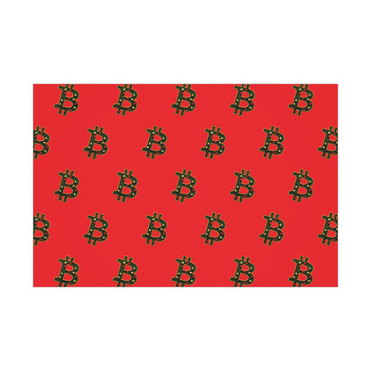 Bitcoin Festive Gift Wrap Paper Red
