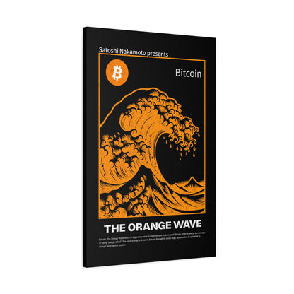 Canvas Print Bitcoin Orange Wave