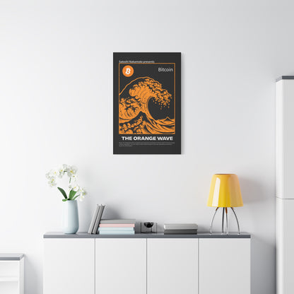 Canvas Print Bitcoin Orange Wave