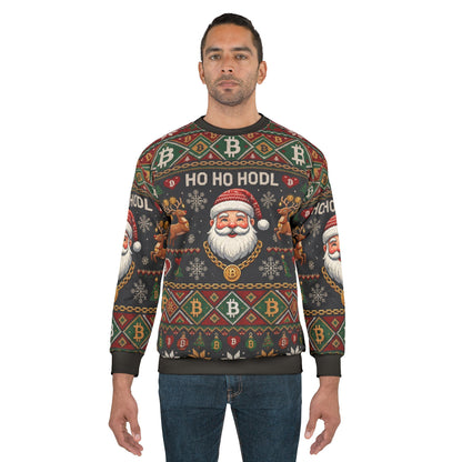 'HO HO HODL' Bitcoin Ugly Sweater Sweatshirt