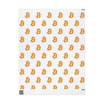 Bitcoin Gift Wrap Paper White/Orange