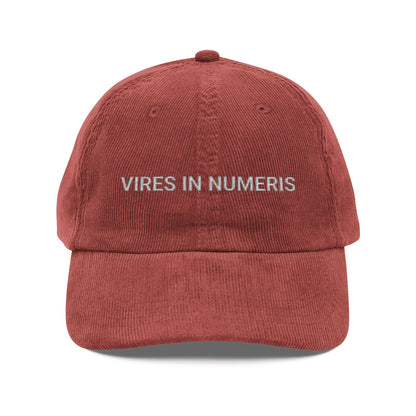 Vires In Numeris Embroidered Corduroy Cap