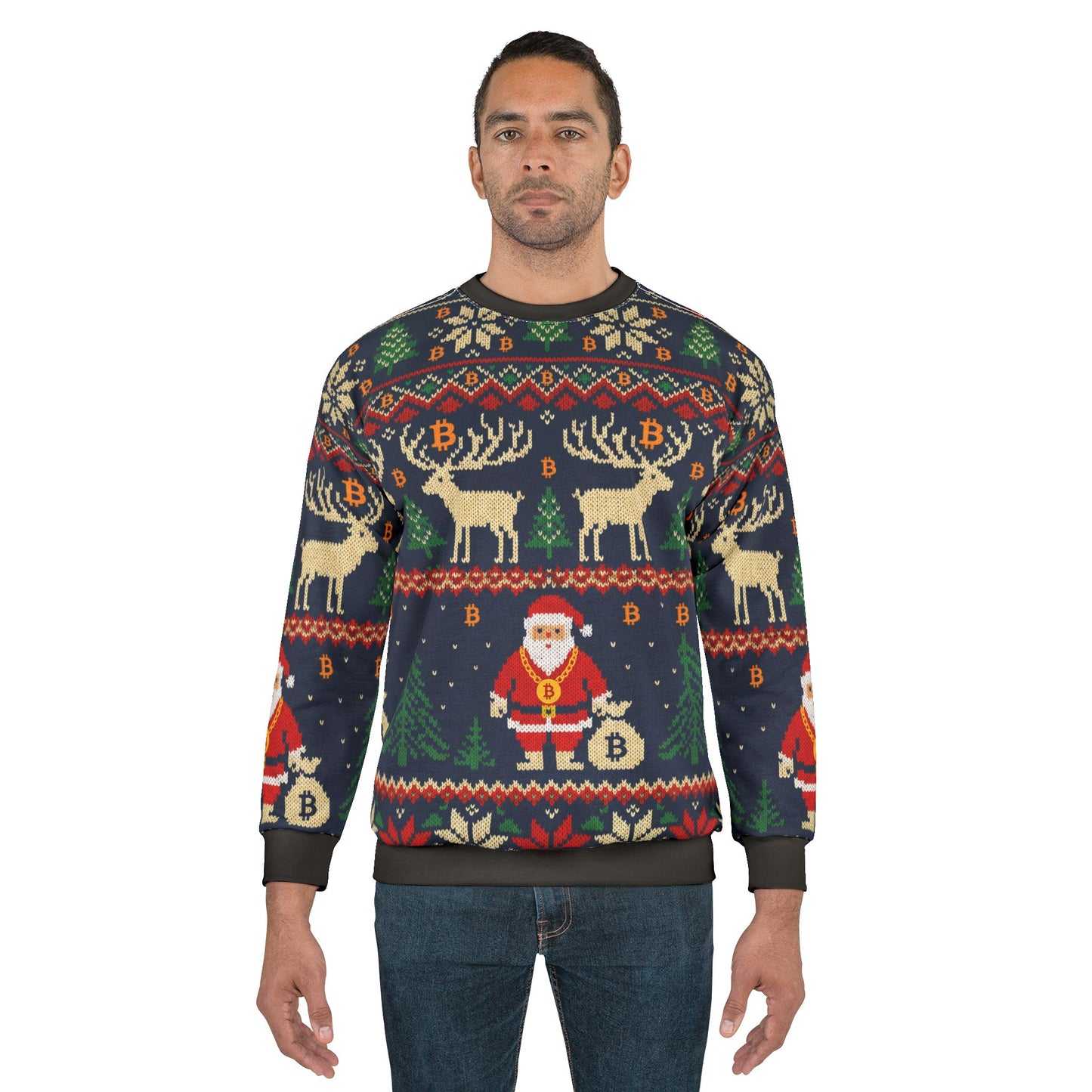 Bitcoin Ugly Sweater Santa Sweatshirt
