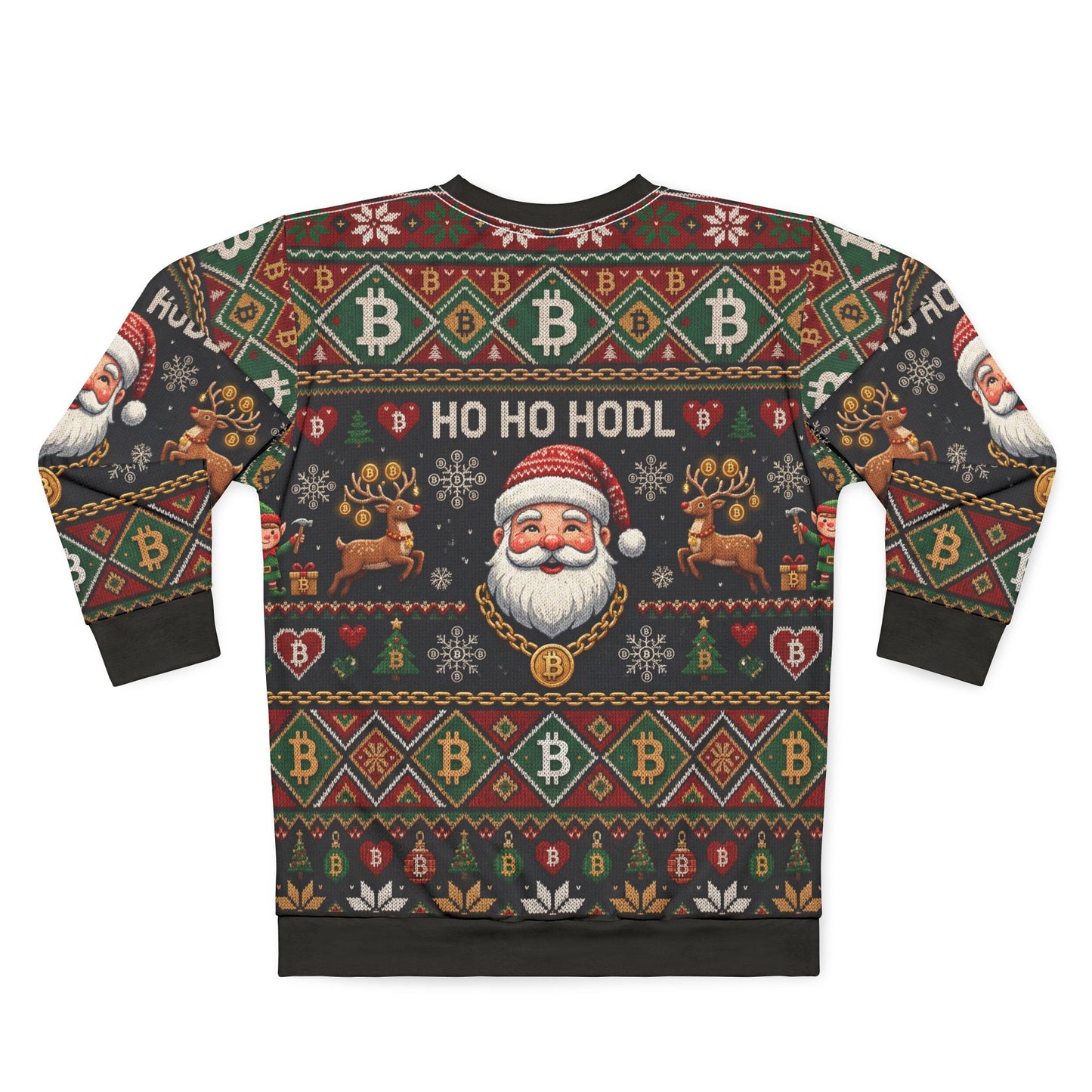 'HO HO HODL' Bitcoin Ugly Sweater Sweatshirt