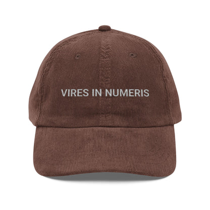 Vires In Numeris Embroidered Corduroy Cap