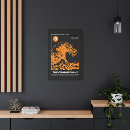 Canvas Print Bitcoin Orange Wave