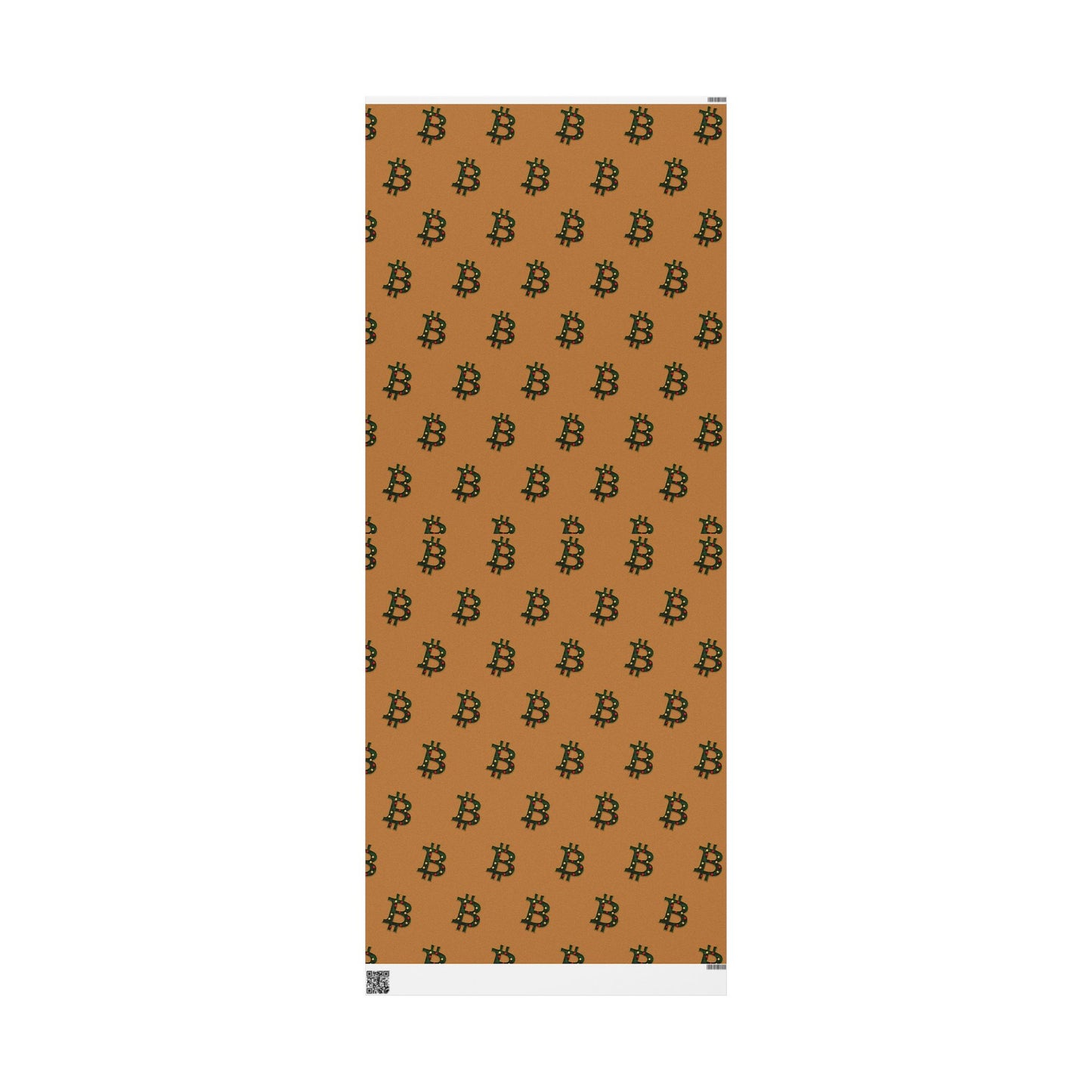 Bitcoin Ornament Pattern Holiday Wrapping Paper — Tan Gift Wrap