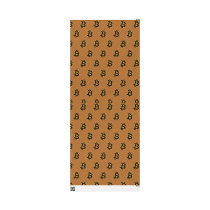 Bitcoin Ornament Pattern Holiday Wrapping Paper — Tan Gift Wrap