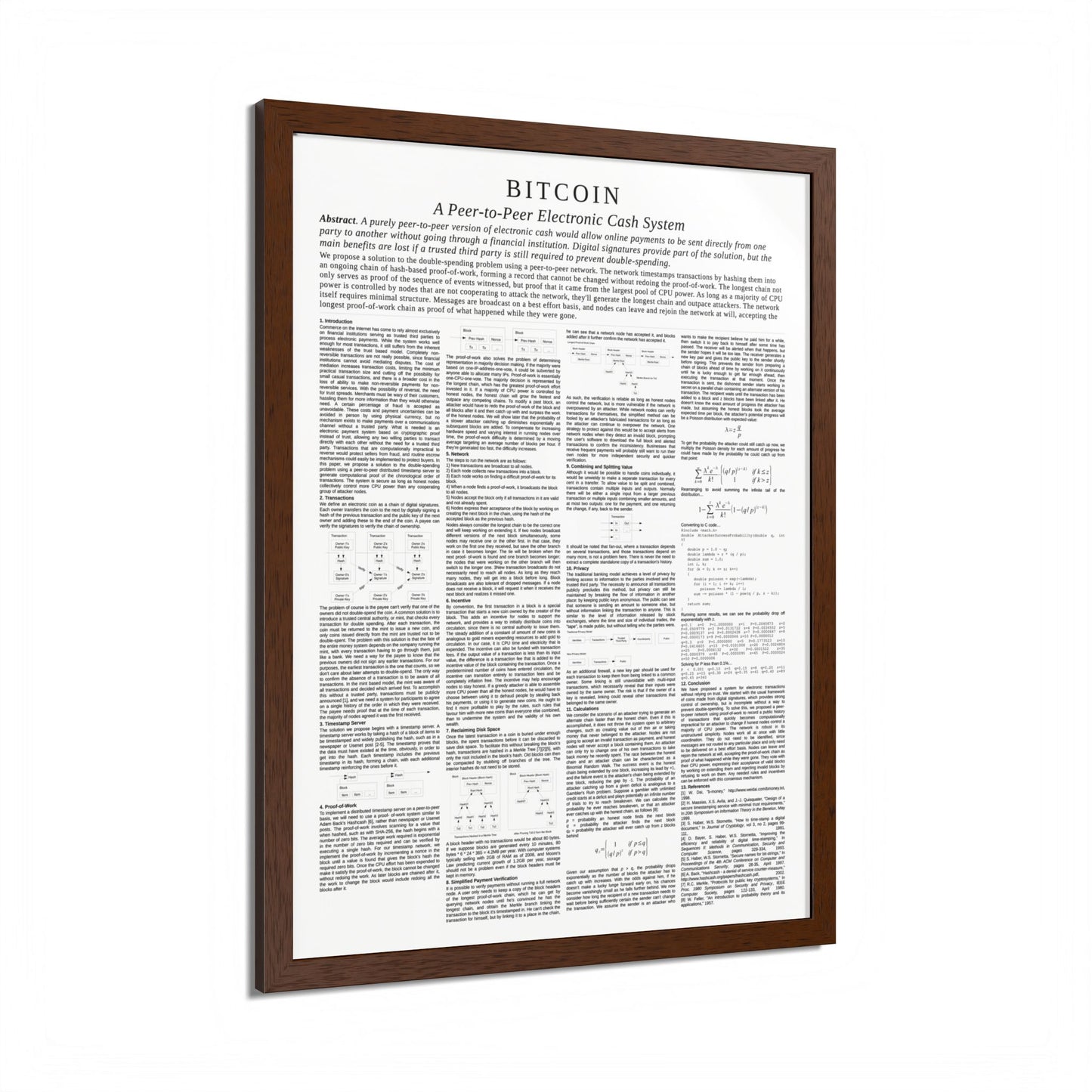 Bitcoin White Paper Framed Poster